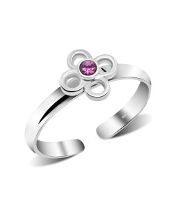 Toe Ring Flower Shaped with Stone TR-135